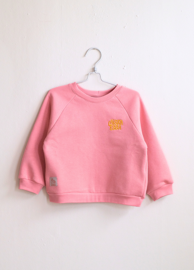 KIDDO BUBBLEGUM PINK RAGLAN SWEATSHIRT