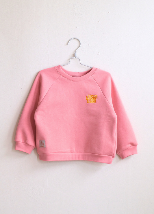 KIDDO BUBBLEGUM PINK RAGLAN SWEATSHIRT